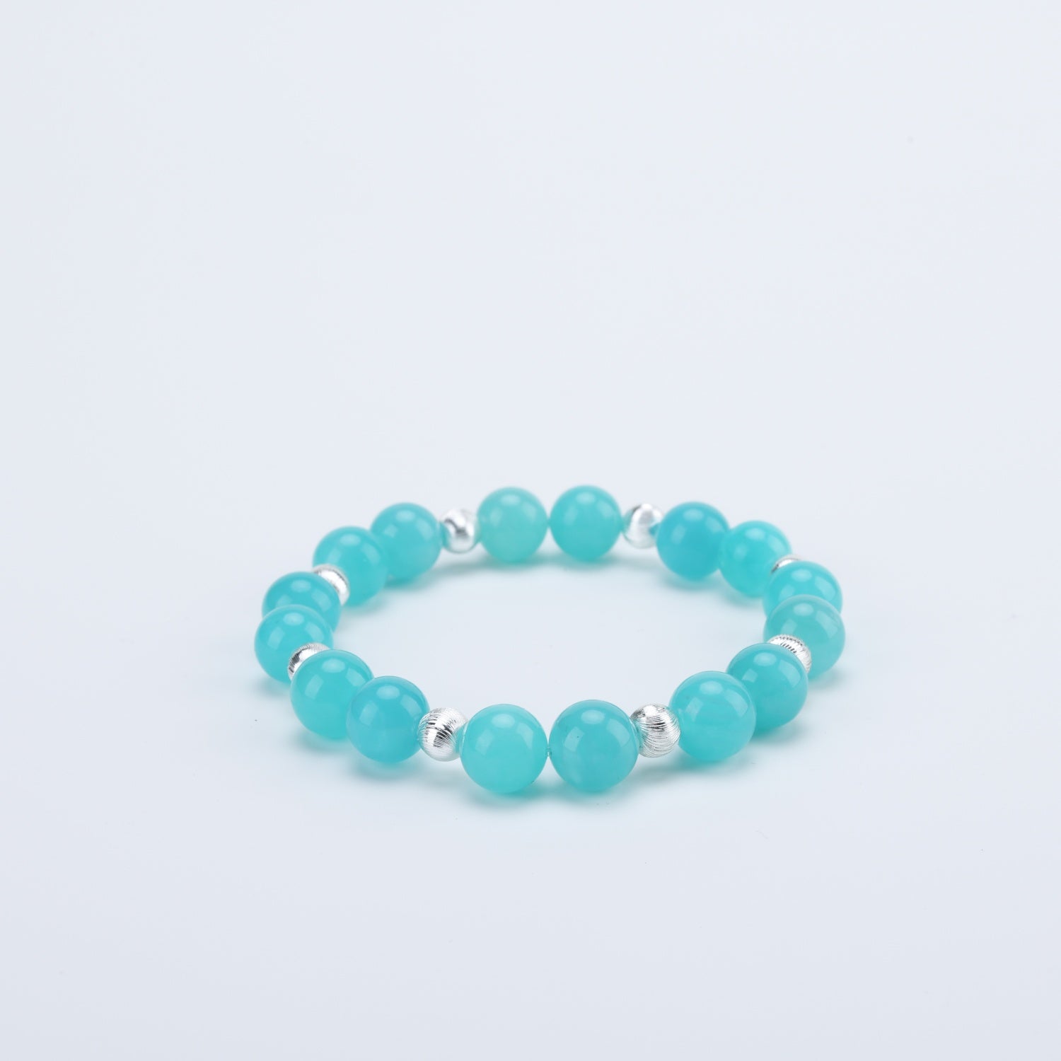 Adjustable Amazonite Bracelet with Sterling Silver Accents, 9mm+ Beads – Handmade Healing Gemstone Jewelry for All