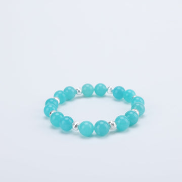 Adjustable Amazonite Bracelet with Sterling Silver Accents, 9mm+ Beads – Handmade Healing Gemstone Jewelry for All