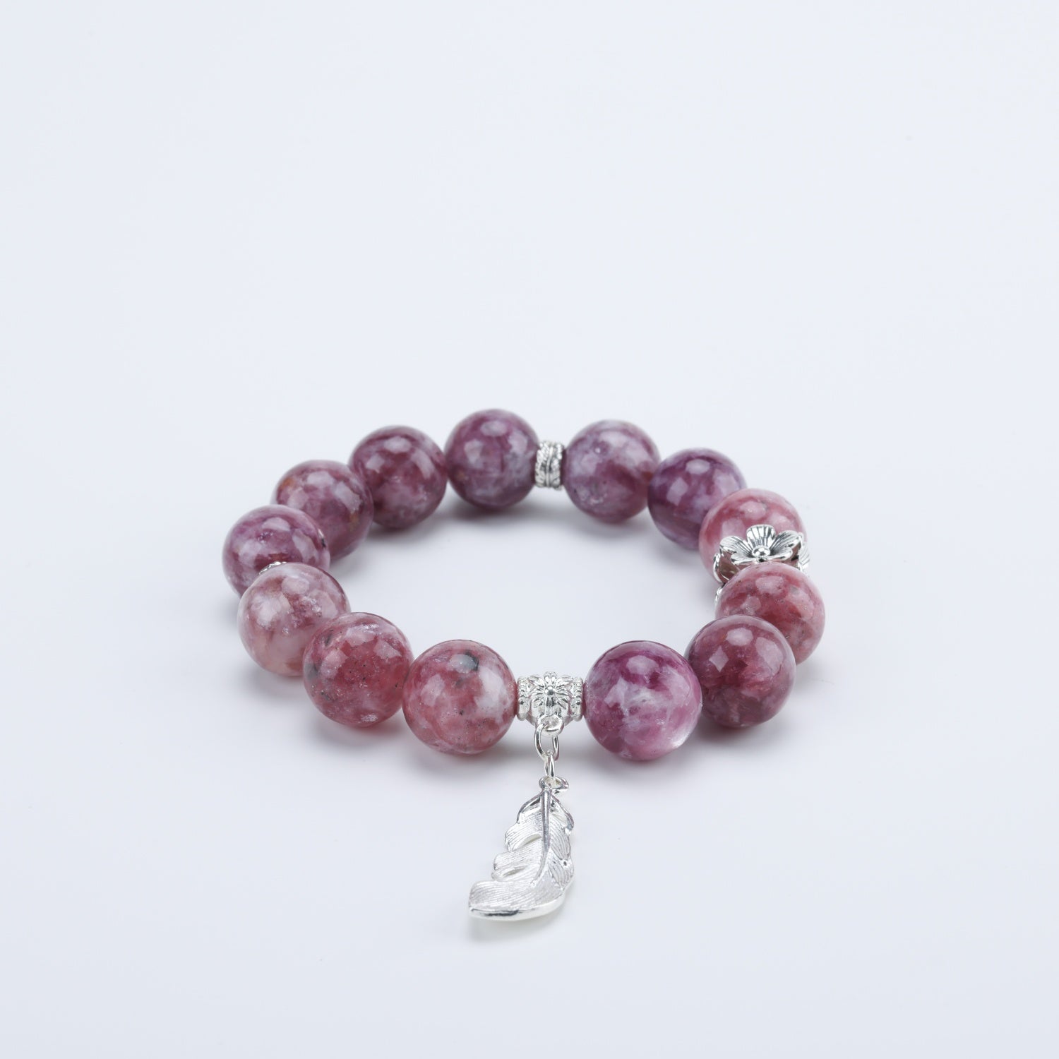 Adjustable Pink Zumu Crystal Bracelet with Sterling Silver Accents, 14mm+ Beads – Handmade Healing Gemstone Jewelry for All