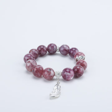 Adjustable Pink Zumu Crystal Bracelet with Sterling Silver Accents, 14mm+ Beads – Handmade Healing Gemstone Jewelry for All