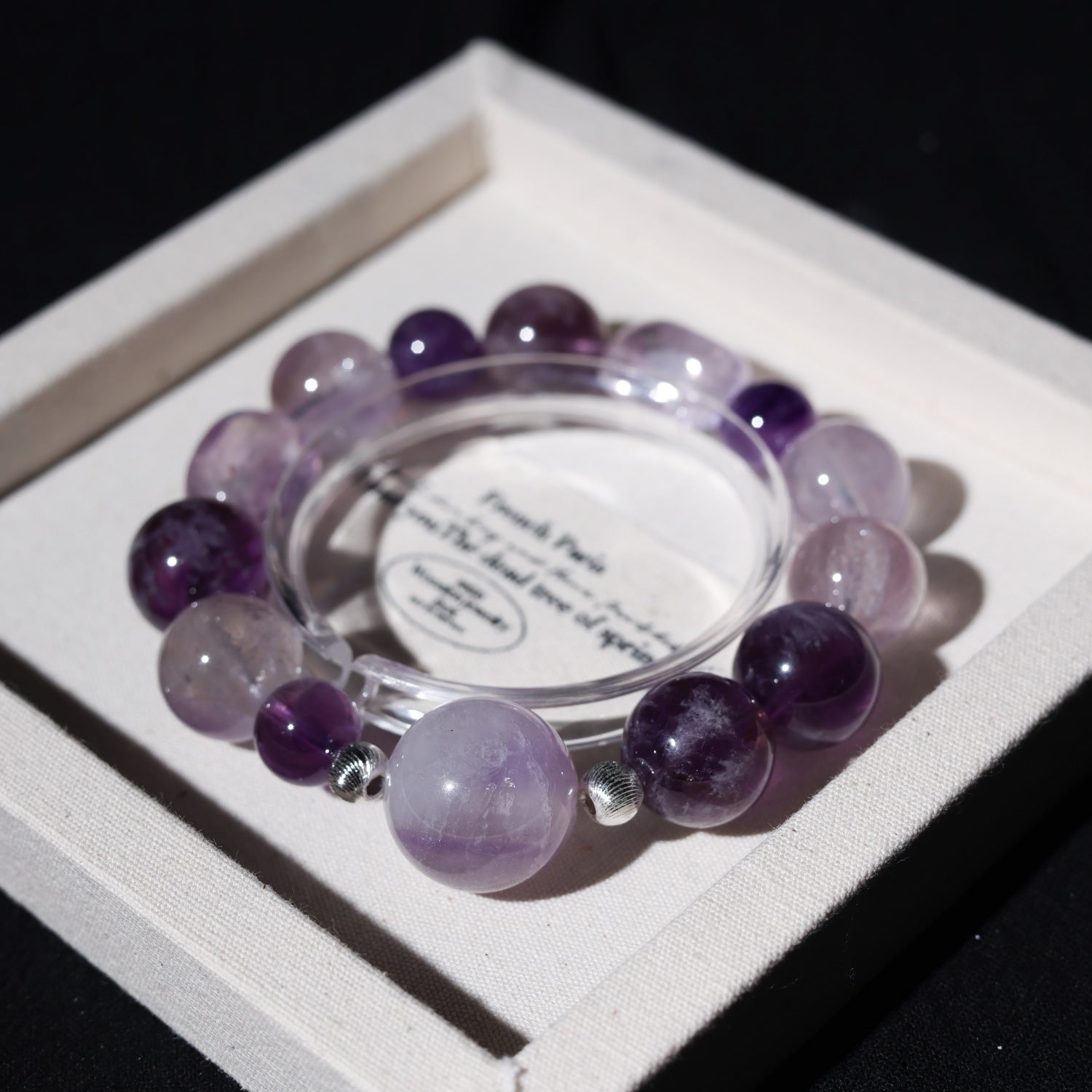 Adjustable Amethyst Bracelet with Raw Amethyst Nuggets & Sterling Silver Charms, 17mm+14mm Beads – Handmade Healing Gemstone Jewelry for All