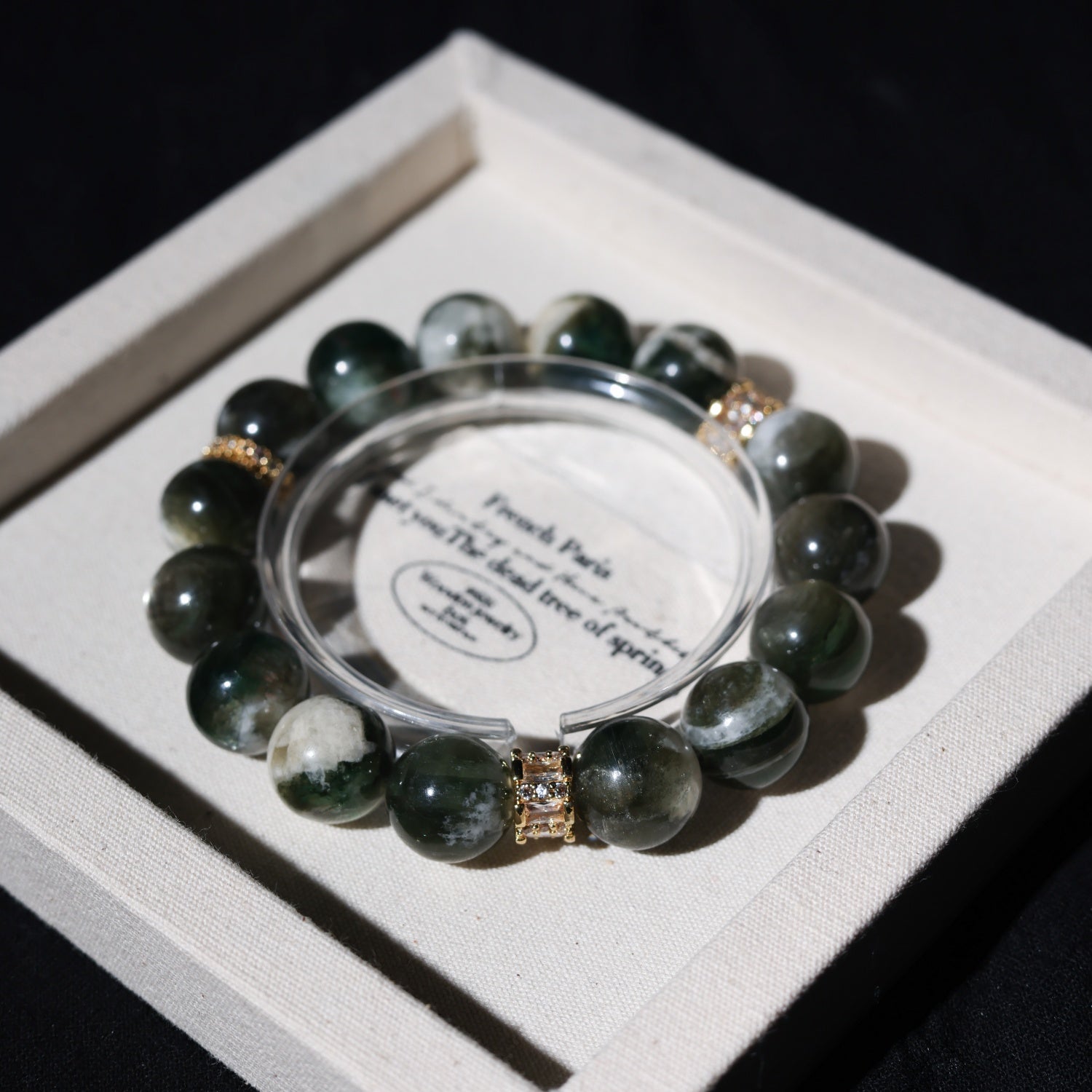 Adjustable Green Mica (Fuchsite) Bracelet with Diamond Accents, 12mm+ Beads – Handmade Healing Gemstone Jewelry for All